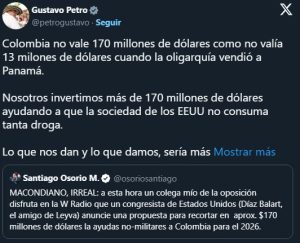 Presidente Petro Valeroso no se inclina ante nadie y defiende al pueblo colombiano. Petro Nuestro Santo Salvador Imagen Cortesia X Gustavo Petro